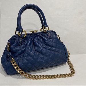 Marc Jacobs blue Quilted Leather Stam Bag